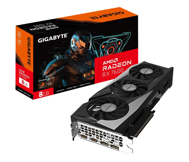 GIGABYTE Radeon RX 7600 Gaming OC 8G GDDR6 128bit 2DP/2HDMI GV-R76GAMING OC-8GD - 1157827 - zdjęcie